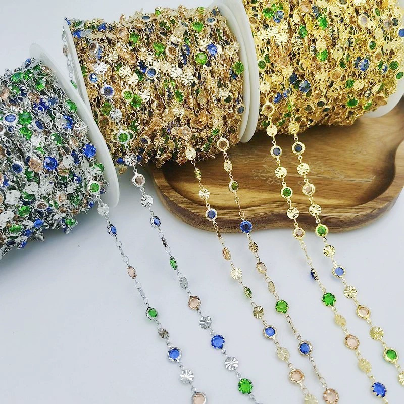 Flashing copper chain handmade, accessory, accessories, 6mm, wholesale