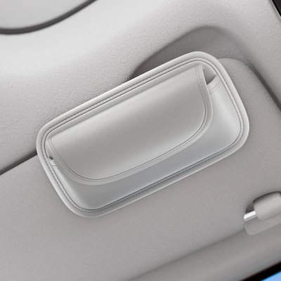 Storage Clip, Multifunctional Car Card: Car Glasses Clip/Bill Clip - 3113-nappa-leather-glasses-case-off-white