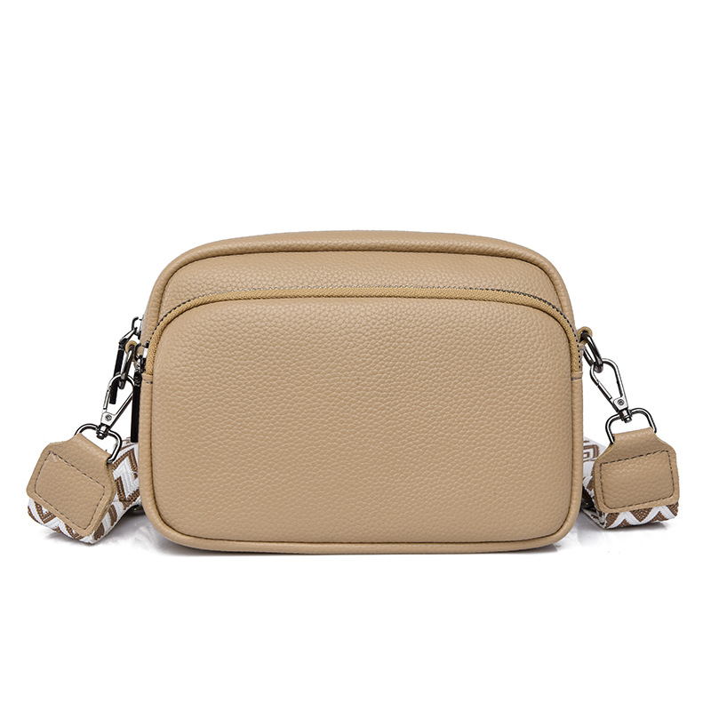 Bolso de mujer de cuero genuino transfronterizo de DENK 2023 nueva bolsa de mensajero de hombro de nicho de moda primera capa de piel de vaca pequeña bolsa cuadrada