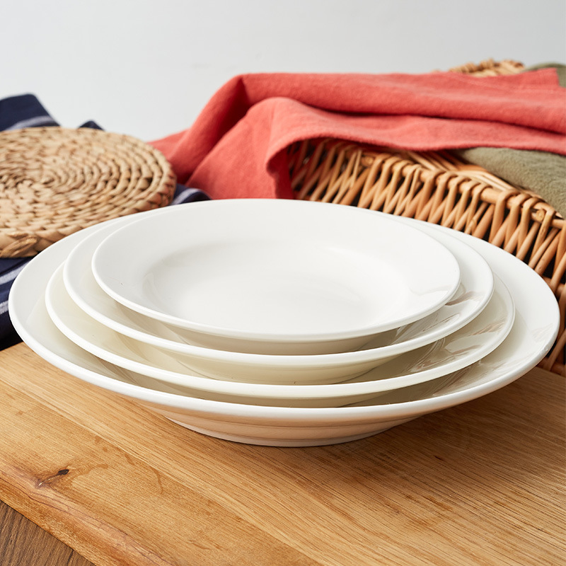 가정용 수프 플레이트 세라믹 식기 북유럽 화이트 플레이트 Shanxi Huairen 가격 직접 공급 호텔 용품 요리 및 요리