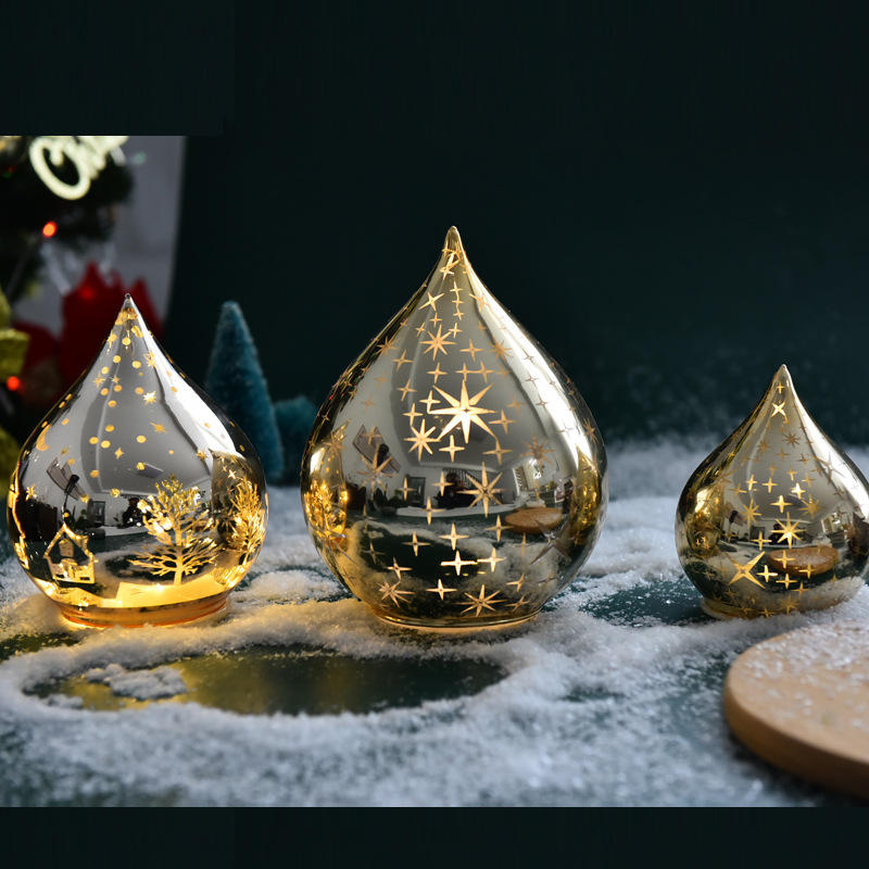 Fábrica al por mayor de Navidad bola de cristal decorativa lámpara de cristal LED luminosa decoración de escritorio decorativa de Navidad luz de la noche