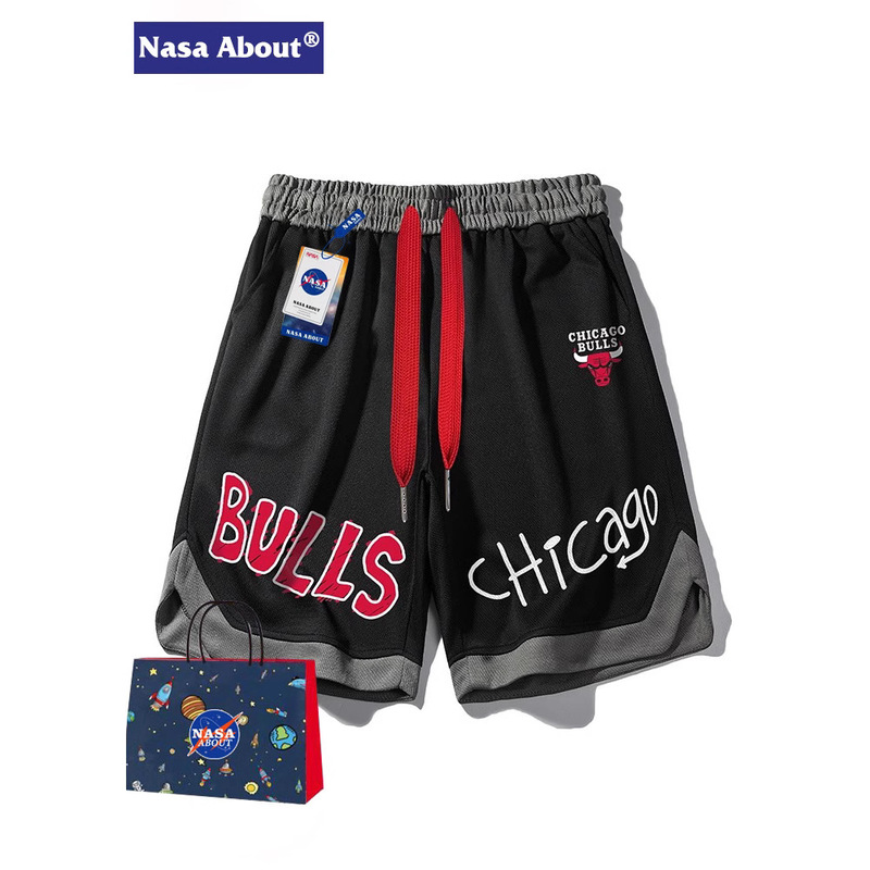 NASA American Style Fashion Brand Handsome Basketball Sports Shorts Men's Summer Casual Loose Ice Silk Pants Trousers