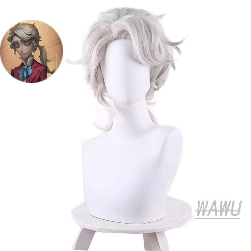 Wawu Fifth Personality Composer Frederick Light Cream Style Pony Tail cos Wig