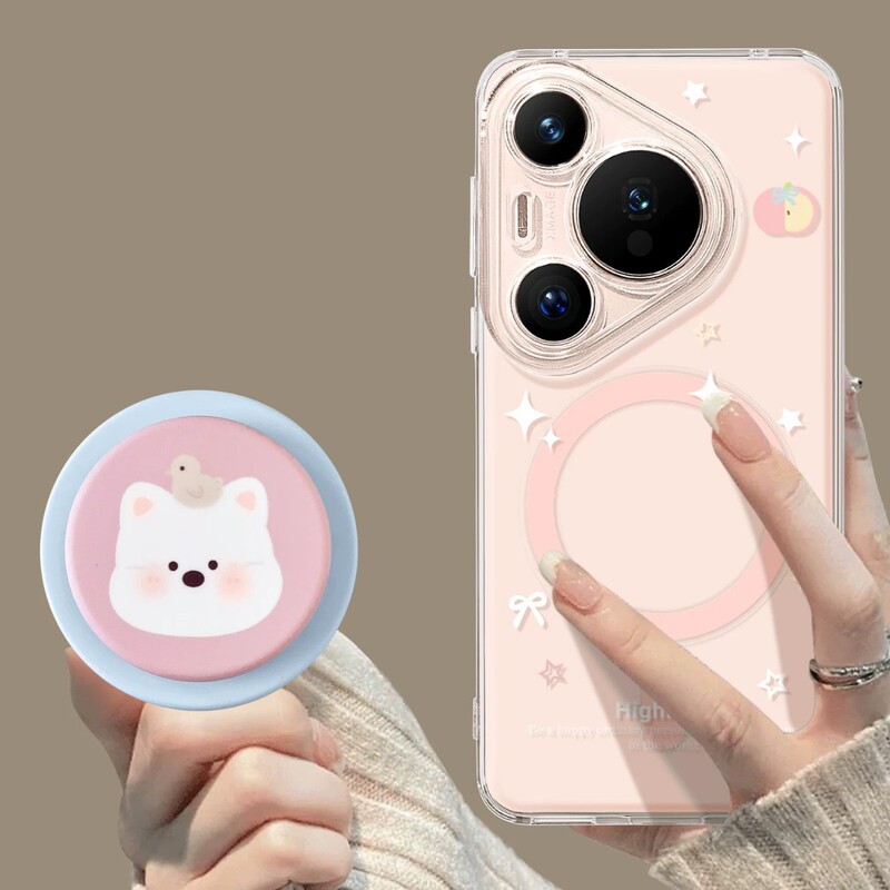 Pink West Highland Magnetic Phone Case for Huawei Pura 80, 90 Pro Max, Cute P70+, Fine Hole Design, Good-Looking for P60