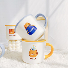 Japanese style simple mugs fashion ceramic cups home water cups matte coffee cups small tiger straight tube cups wholesale 