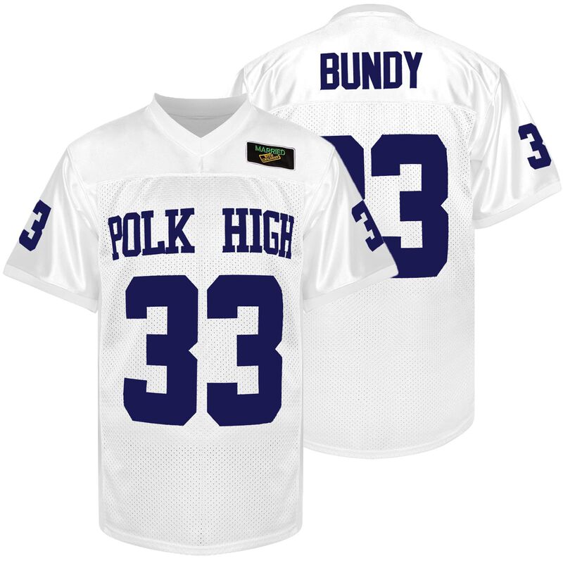 [Embroidered Us Size in Stock] Amazon 33 # Polkhigh Football Sweatshirt White Rugby Jersey for Men