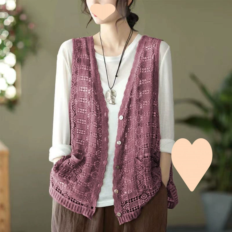 Хлопковый этнический хлопковый жилет с вышивкой, однорядный жилет, легкий и свободный молодежный верх, блузка в иностранном стиле