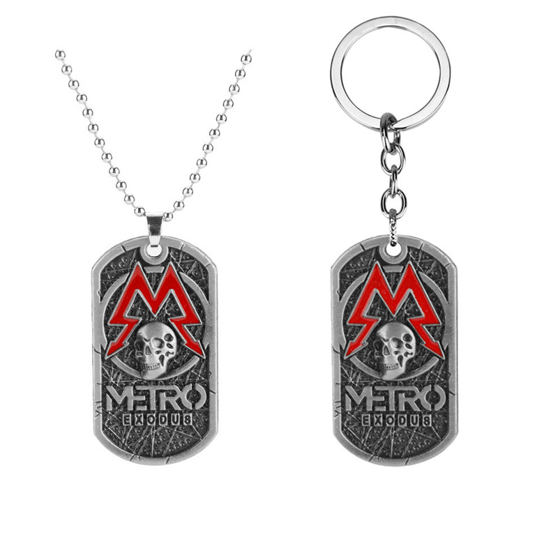 Game Surrounding Metro Exodus Subway Escape Skull Logo Necklace Keychain Alloy Pendant Game Surrounding Metro Exodus Subway Escape Skull Logo Necklace Keychain Alloy Pendant