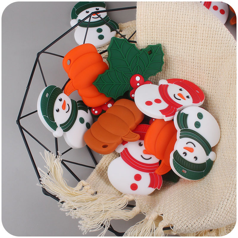 Nueva SERIE DE Navidad bebé teether suministros bebé juguetes creativos de silicona molar teether Amazon AliExpress