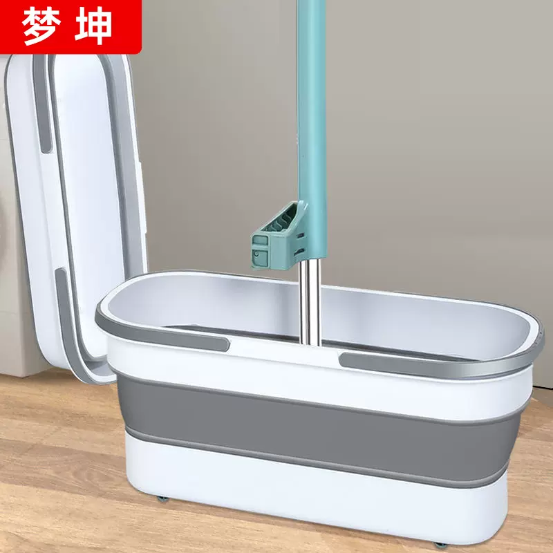 折叠拖把桶免手洗家用一拖净新款平板拖把挤水桶单桶洗车涮地桶