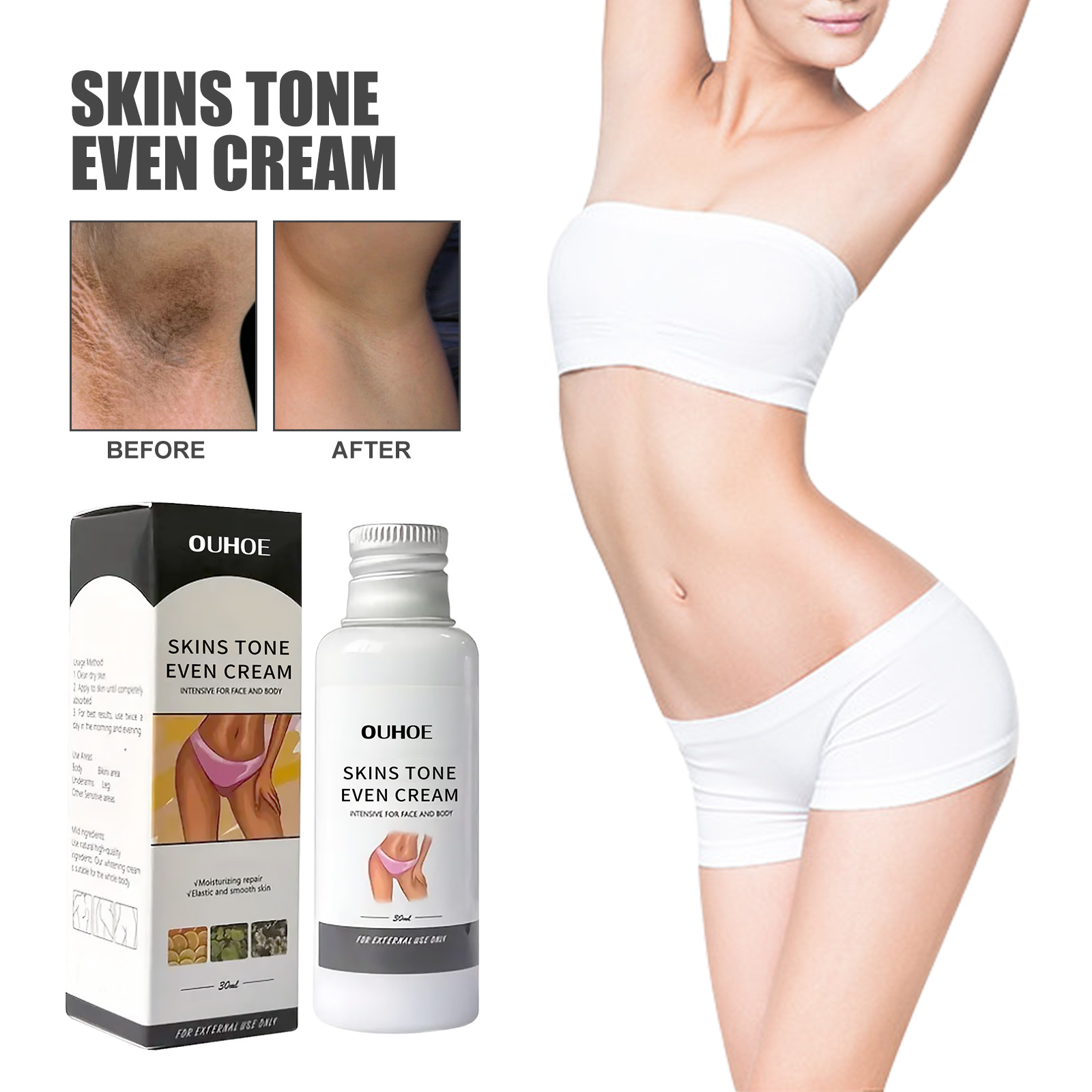 Crème éclaircissante pour teint des aisselles et des coudes_voghion.com