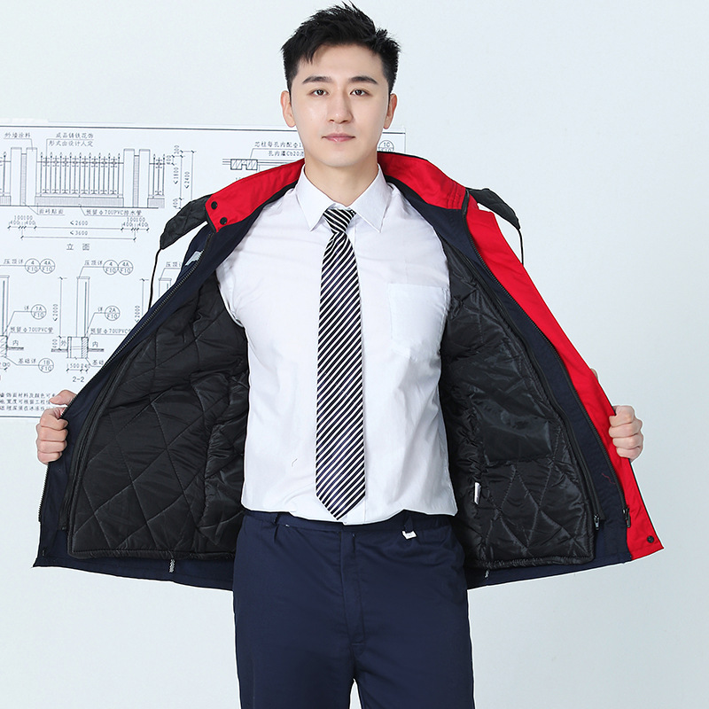 invierno algodón chaqueta de algodón conjunto de ropa de trabajo chaqueta de hombre y mujer reparación de automóviles fría gruesa ropa de protección laboral desmontable calentamiento