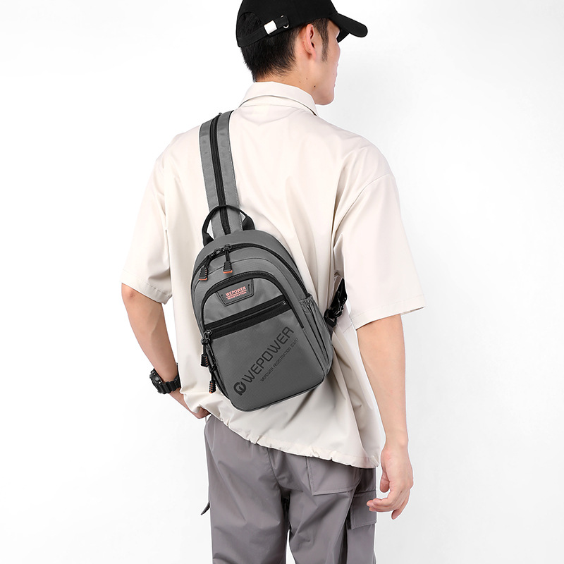 WEPOWER nuevo tipo de hombre de negocios ocio bolso de pecho, hombro de doble hombro para viajar al aire libre bolso de pecho universal