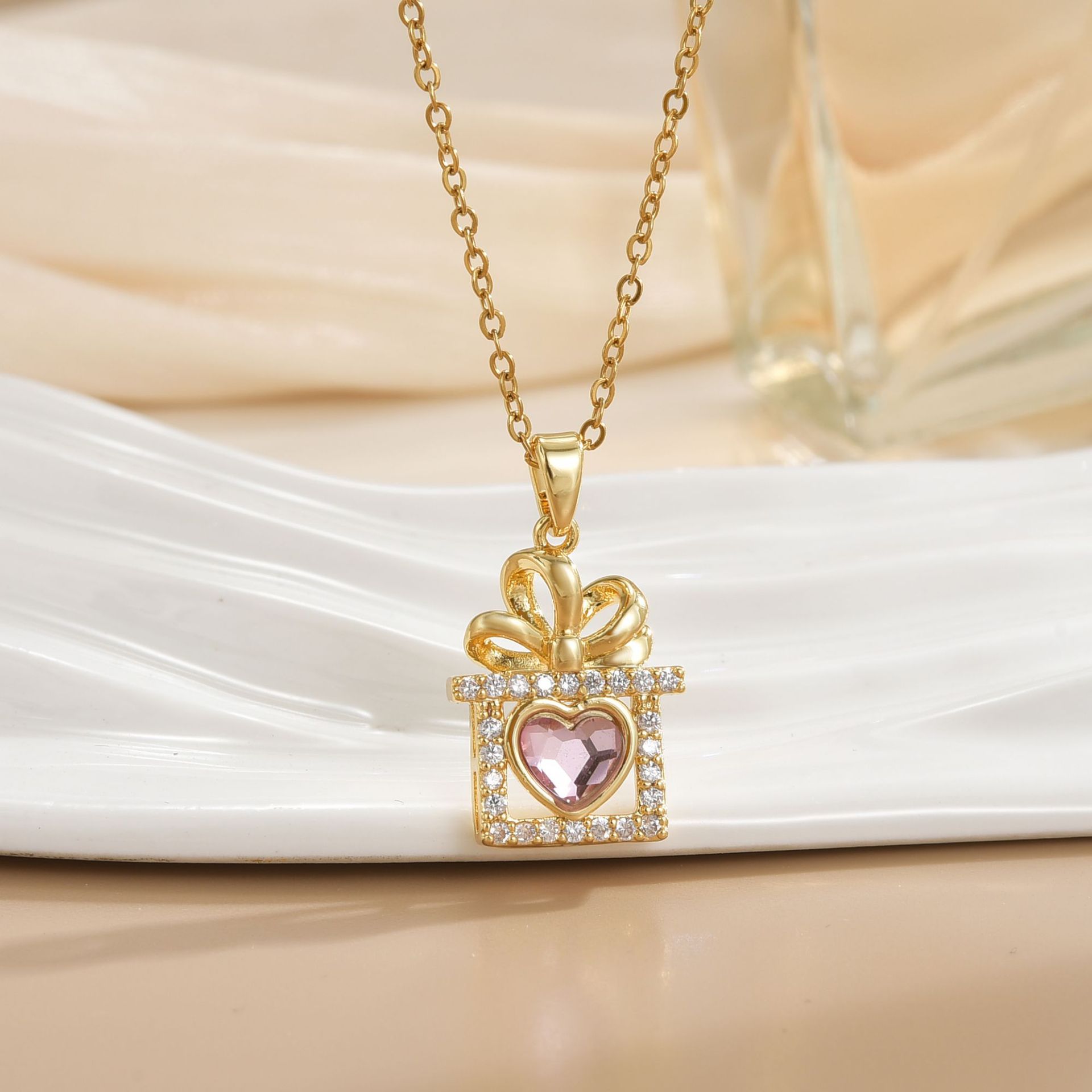 Flower Lady Copper Pendant Necklace Plating Lobster Trigger Clasp Closure display picture 7