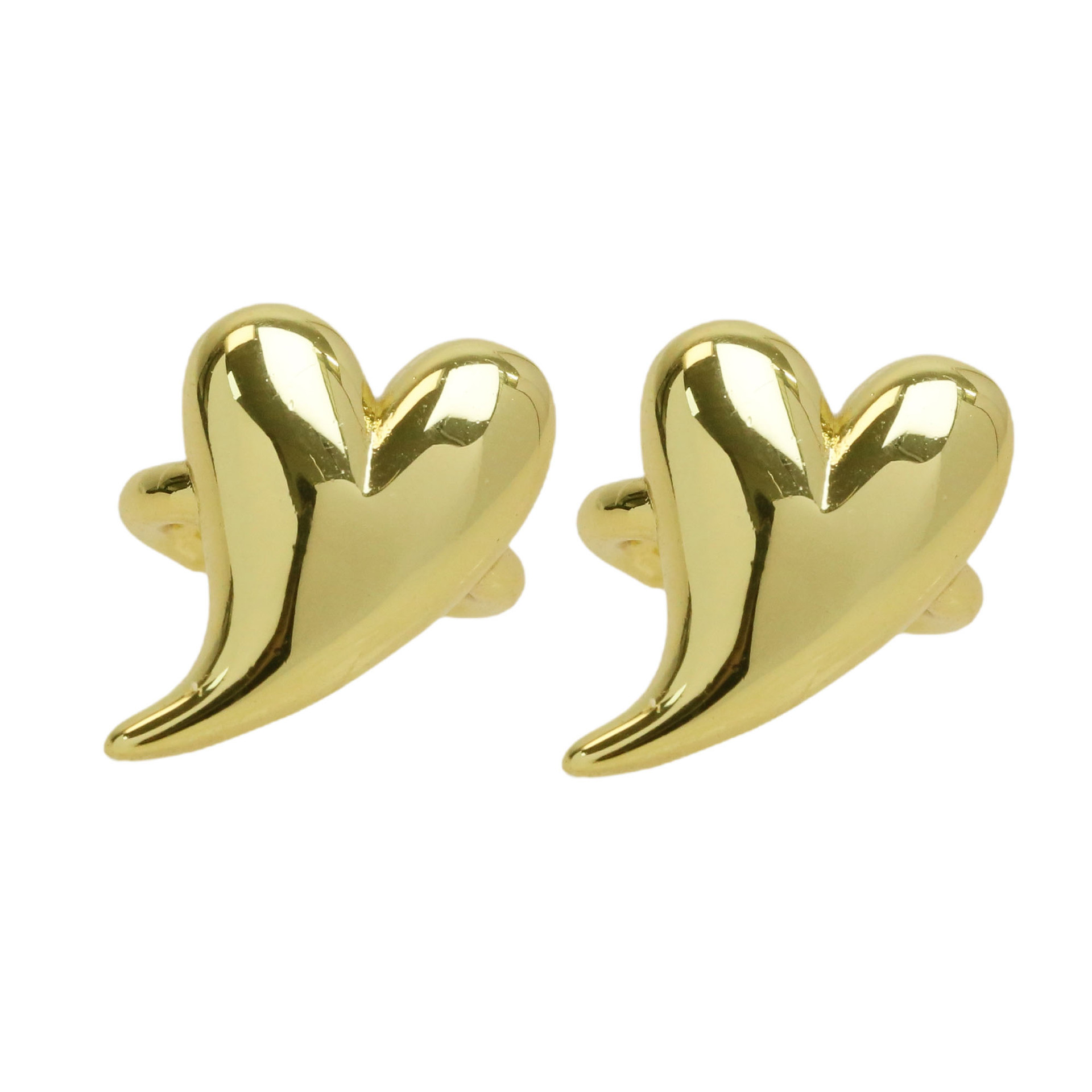 Casual Occasion Copper Material 1 Pair Simple Style Heart Shape Plating Copper 18K Gold Plated Ear Studs