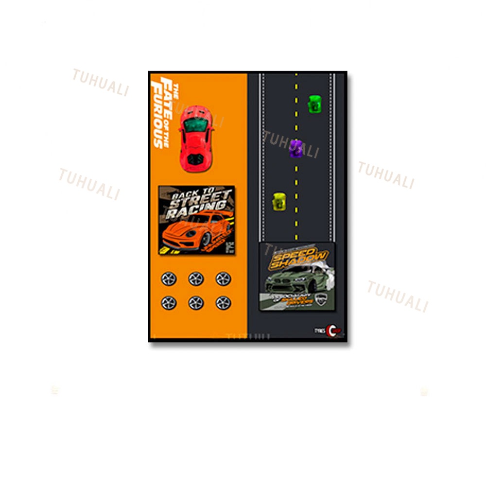 Modelo de coche pintura decorativa sala de estar Fondo pared pintura decorativa pintura tridimensional hecha a mano dormitorio moda tienda de juegos atmósfera de dibujos animados