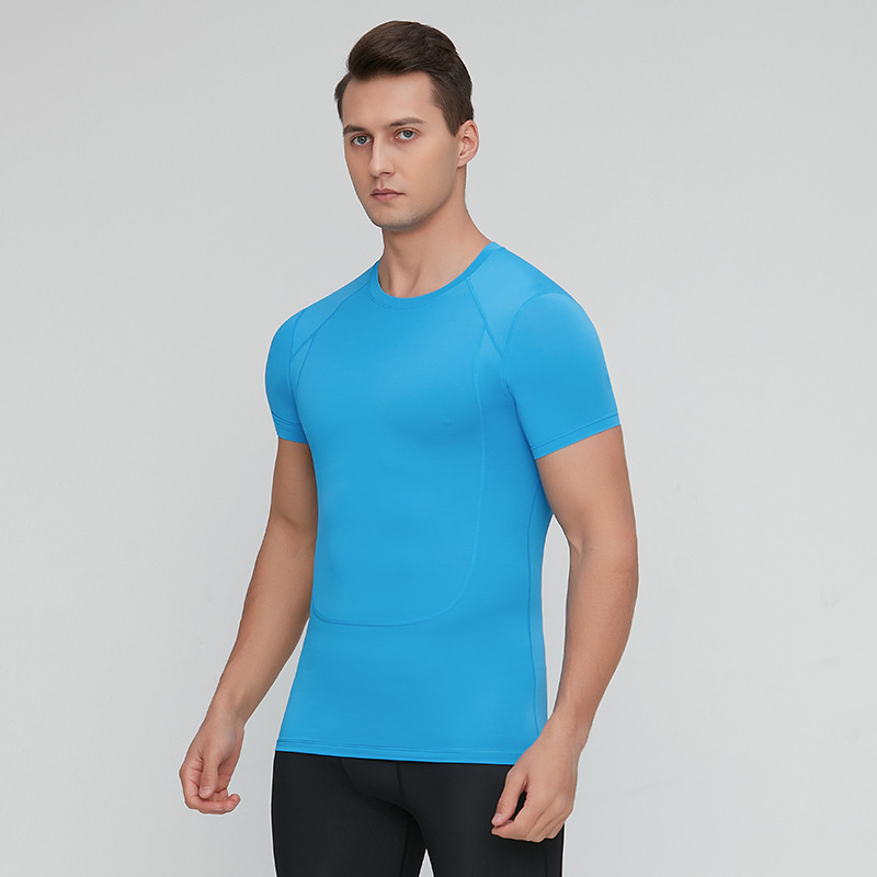 Cross-Border deportes ropa de entrenamiento de los hombres de verano stretch correr entrenamiento Camiseta de manga corta corsé de compresión superior