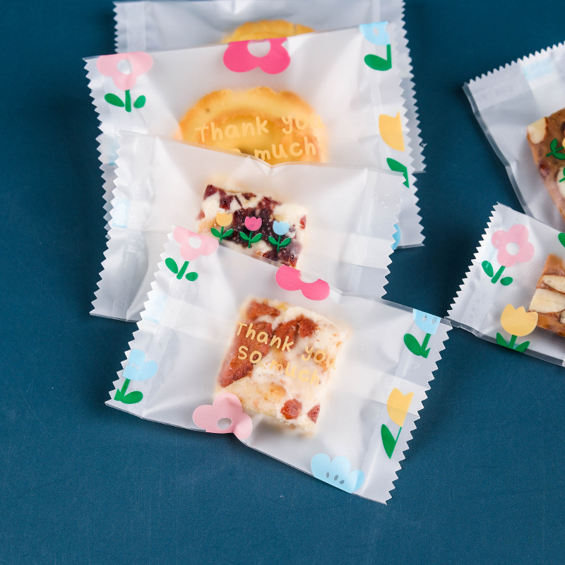 Serie de flores galletas bocadillo para hornear bolsa de embalaje máquina de postre bolsa de sello de caramelo pequeña máquina bolsa de sello