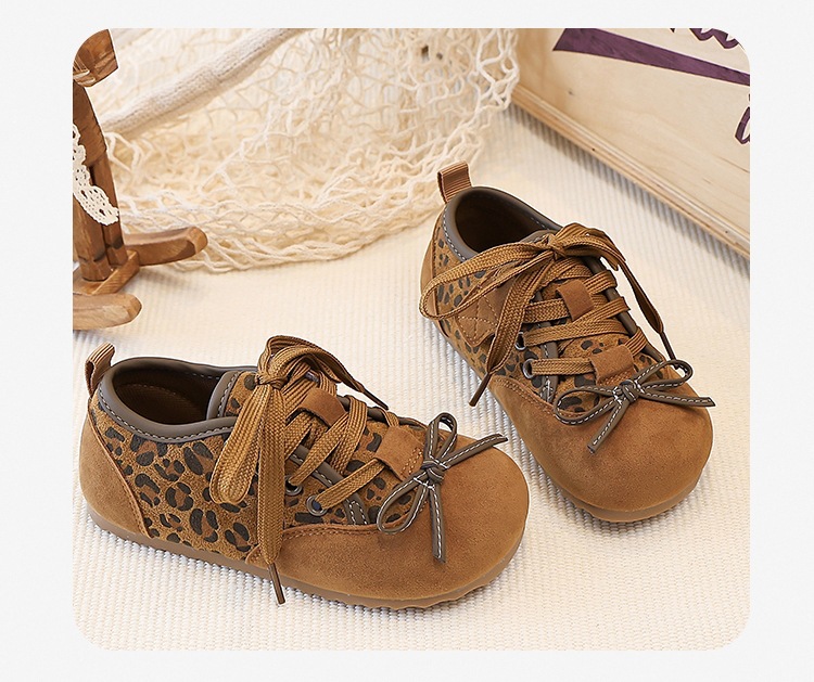 Mädchen Leopard Print Klettverschluss Sneaker Weiche Sohle_voghion.com