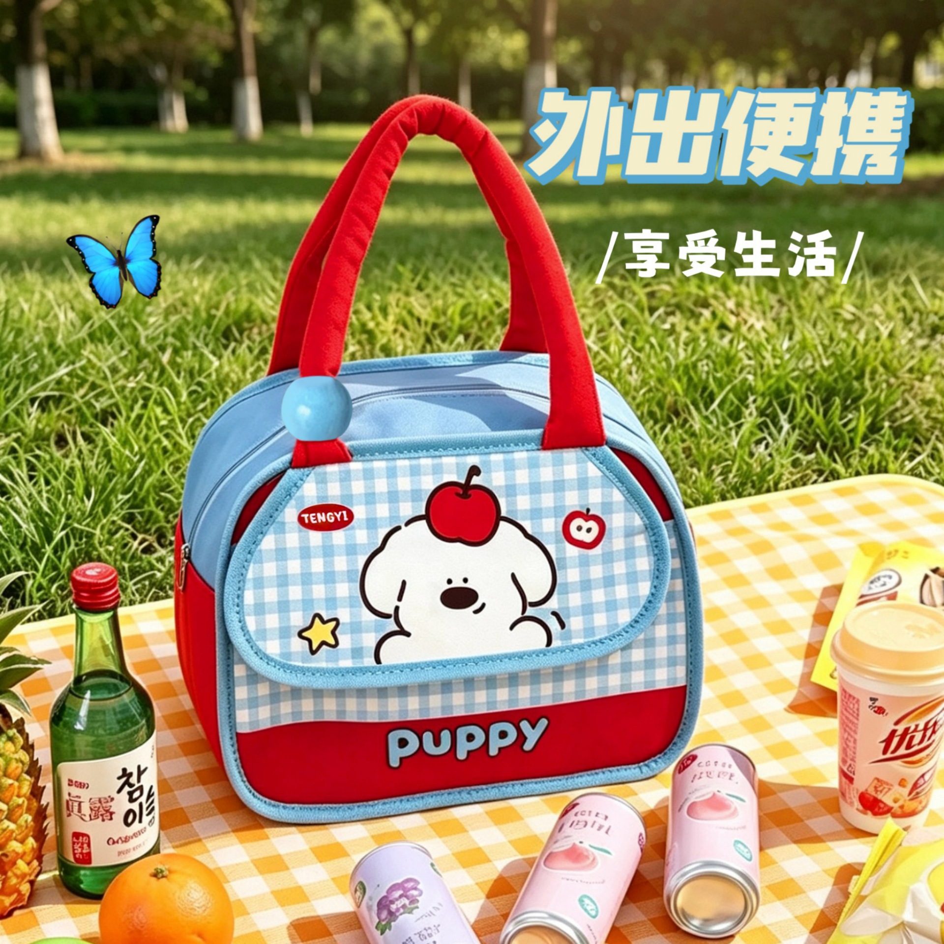 Tengyi Original Cartoon Lunch Bag for Girls, Cute Portable Insulated Aluminum Foil Bag for Students and Office Workers, Wholesale Lunch Bag