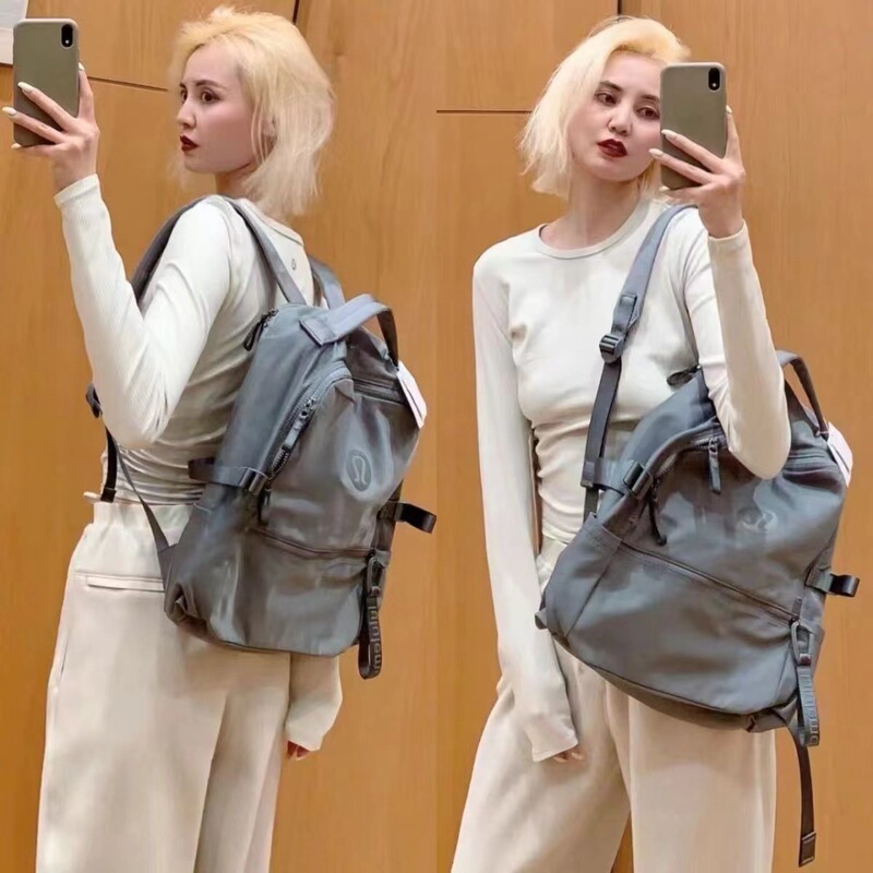 Lululemon Backpack 22L Fashionable Nylon Backpack Waterproof Outdoor Travel Casual Large Capacity School Bag Women's Bag