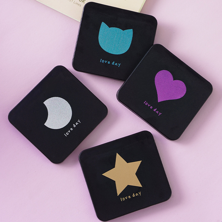 便携式化妆镜子梳妆镜公主镜折叠便携网红简约随身迷你双面小方镜