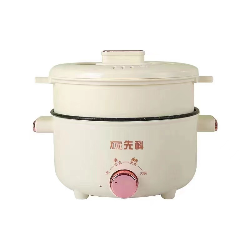Xianke Binaural Electric Cooking Pot Dormitory Electric Heating Pot Small Household Double-Layer Non-Stick Pot All-in-One Pot Cooking Noodle Pot