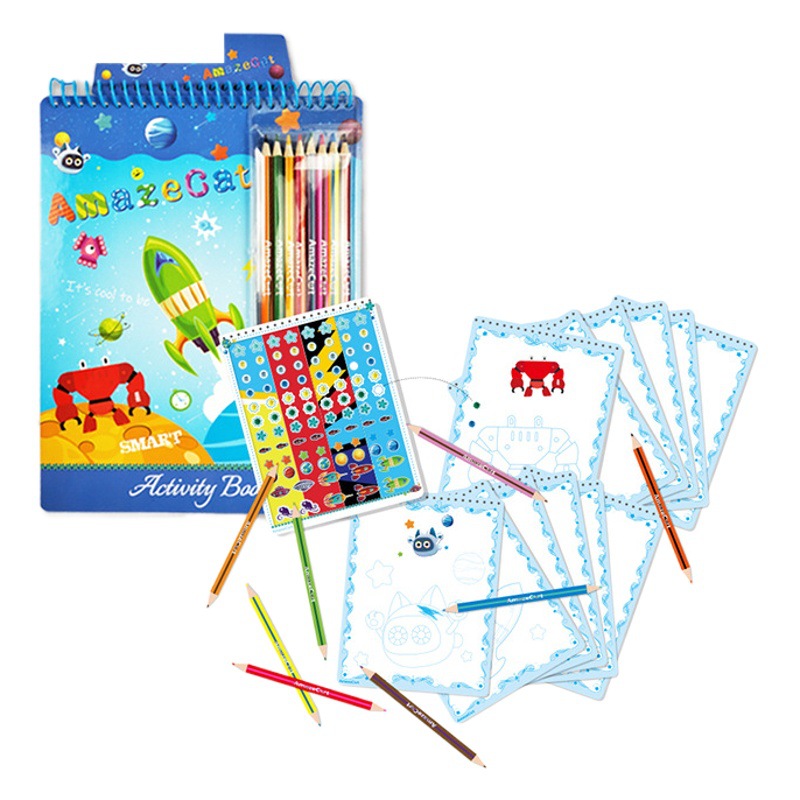Cuaderno de Dibujo Escolar de PVC Set de 4