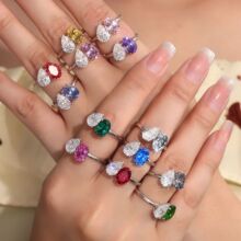 ���Q�羳S925���y��ָŮ�߼��Ќ�ʯ���θ�̼��]�ڽ�ָ�Ʒ���l