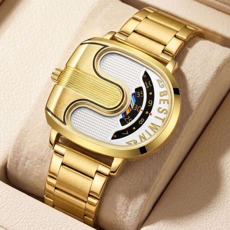 Foreign trade cross-border wholesale men's watches men's fashion doctoral BESTWIN gold U-shaped fashion men's watches wholesale