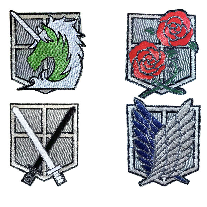 Customized Wings of Freedom Embroidered Velcro Customized Attack on Titan Cartoon Cloth Badge Armband Patch Applique Customized Wings of Freedom Embroidered Velcro Customized Attack on Titan Cartoon Cloth Badge Armband Patch Applique