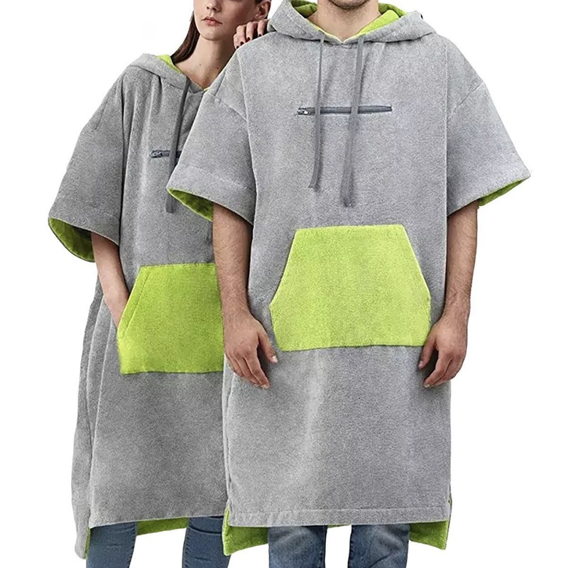 Spring and Summer Microfiber Quick-Drying Cape Bathrobe Bath Towel Beach Swimming Surfing Design Warm Changing Bathrobe