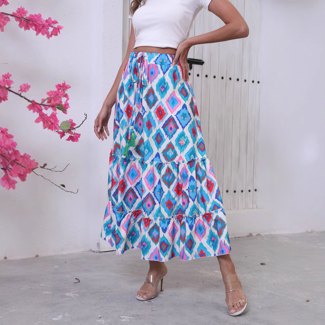 Cross-border Foreign Trade European And American Women's Clothing 2025 Summer Bohemian Beach Holiday Style Large_ecoleips.com