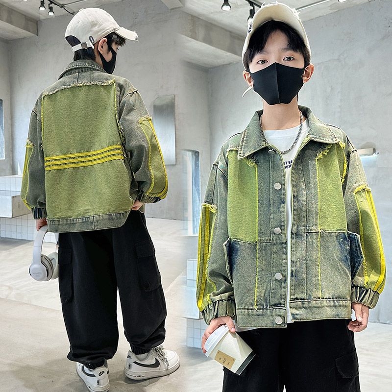牛仔衣洋气中大童外套2025儿童新款帅气韩版百搭春秋款痞帅夹克