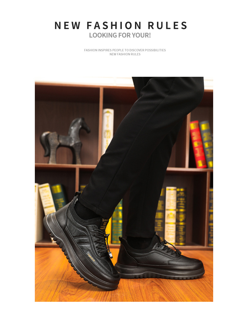 Scarpe uomo invernali in tessuto foderate in pile stringate calde_voghion.com