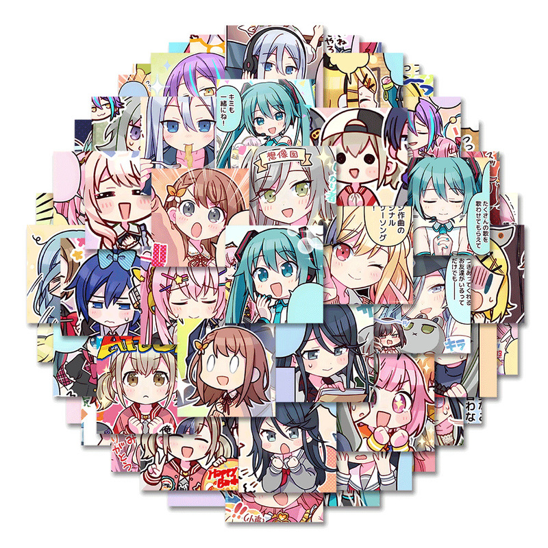126 二次元 PJSK ワールド プロジェクト アバター ステッカー アニメ 人気漫画 携帯電話ケース ステッカー 防水|undefined