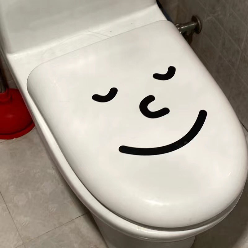 新しいトイレには韓国のかわいい表情の笑顔トイレのアイデアの個性的な家庭装飾壁シールが貼られている|undefined