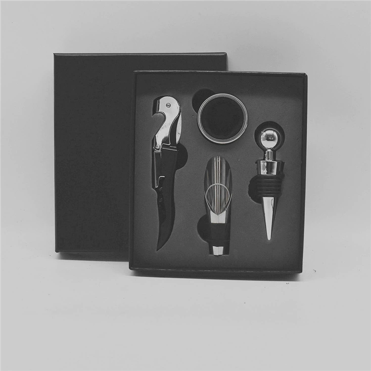 Bottle opener, set stainless steel, vacuum wine dispenser, gift box, Birthday gift, 4 piece set