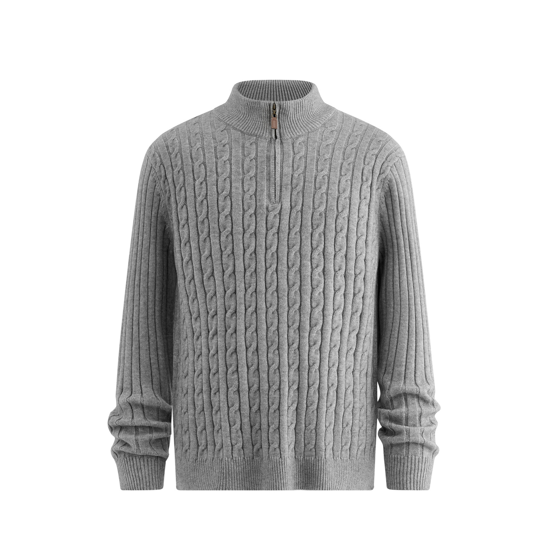 Explosiones transfronterizas de tamaño europeo medio cremallera jersey de hilado suéter hombre viejo viento de negocios otoño invierno fábrica al por mayor