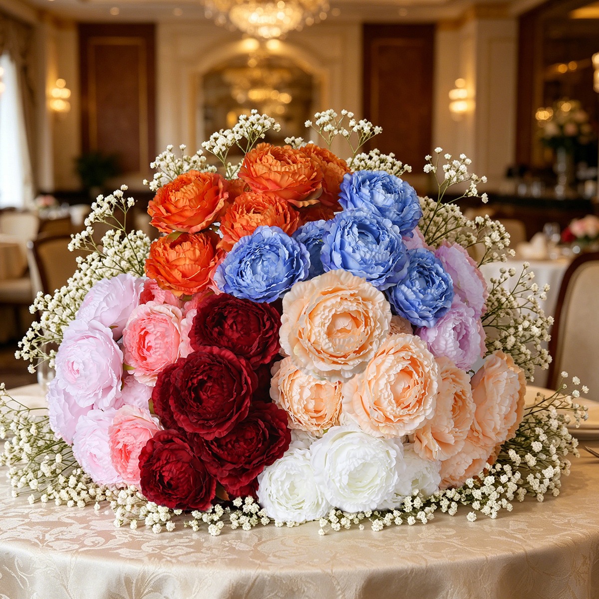 Simulación de flores 7 peonía rosa ramo de flores nórdico decoración de flores decoración de la mesa de comedor flores falsas decoración floral de boda