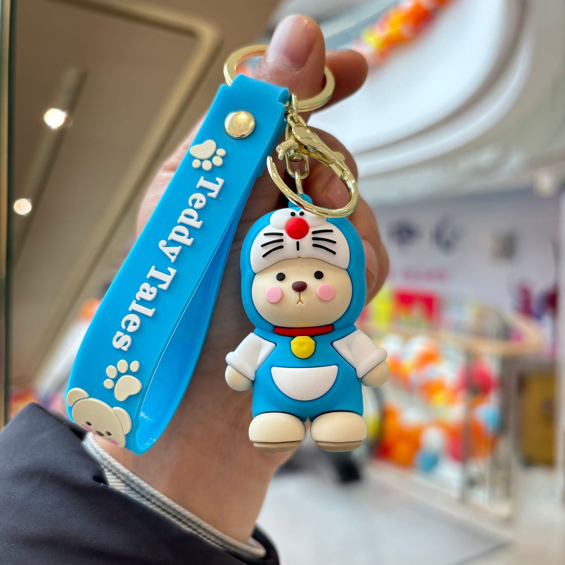 Dibujos animados modificado oso de peluche llavero colgante llavero muñeca mochila coche llavero bebé captura máquina pequeño regalo