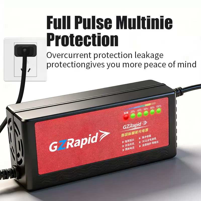 现货跨境外贸电动电瓶车充电器48V60V72V20AH30AH智能电池充电器
