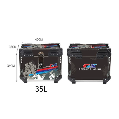Stainless steel motorcycle tail box Motorcycle trunk - 35lalloy-lockstickersingle-rider-through-the-dark