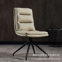 意式可旋转餐椅家用高级感书桌椅休闲洽谈椅轻奢餐桌椅主人椅餐椅