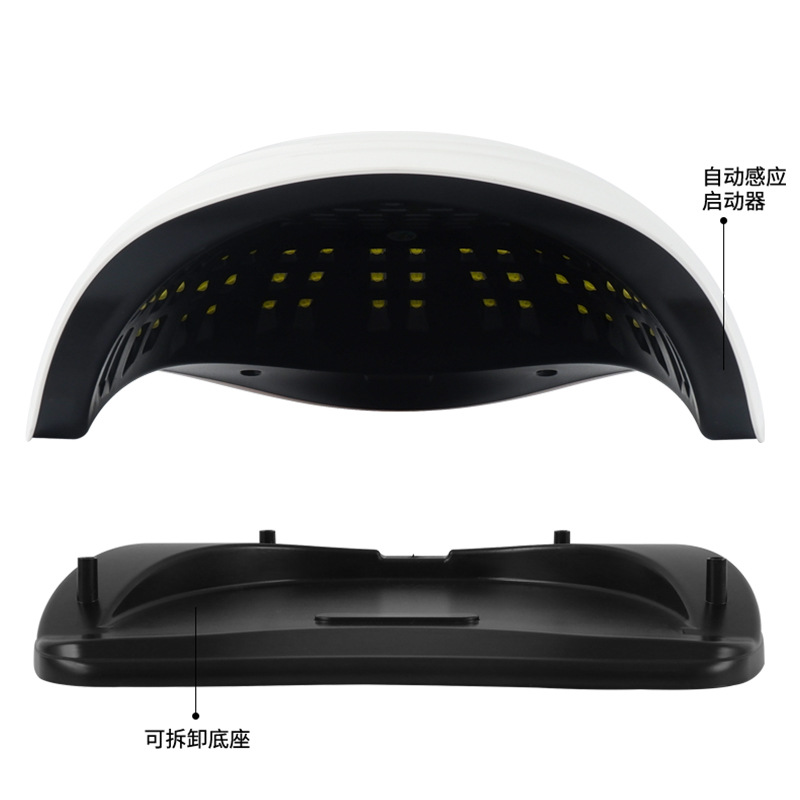 Lámpara de uñas de alta potencia transfronteriza de 380W, pegamento de esmalte de uñas UV, lámpara de curado led, lámpara de fototerapia inteligente de secado rápido
