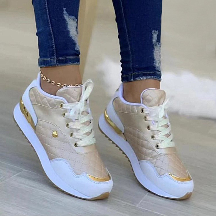 Plus Size Running Shoes For Women – Lightweight Thick Sole Sneakers, Breathable Color Block Design For Sports & Casual Wear​_vogvips.com
