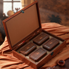 High-end wooden tea packaging box with iron can, 0.5 pounds of black tea, green tea, Longjing tea gift box, empty box, wholesale tea packaging tea box