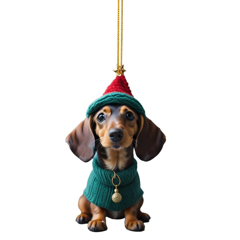 国境を越えた新製品クリスマス趣味ソーセージ犬車載装飾品ペンダントアクリル平面車内装ペンダント|undefined