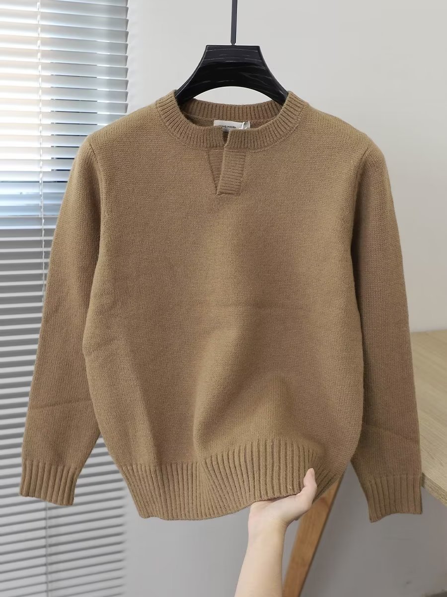 Men's Round Neck Sweater Casual Versatile Knit Pullover British_voghion.com