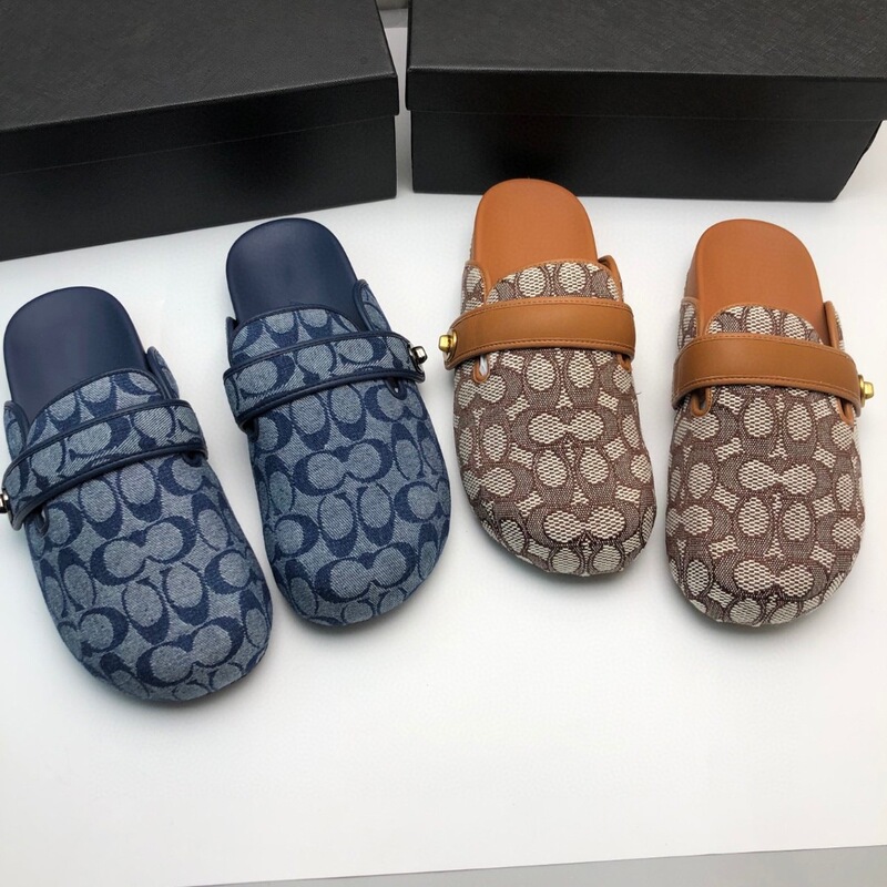 Foreign Trade European and American 2025 New C-Shaped Canvas Toe-Toe Shoes, Comfortable Soft-Soled Half-Slip Mule Sandals for Women Foreign Trade European and American 2025 New C-Shaped Canvas Toe-Toe Shoes, Comfortable Soft-Soled Half-Slip Mule Sandals for Women
